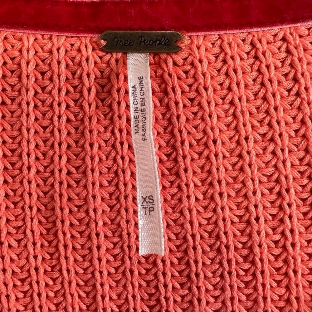 Free People Damsel Bell Sleeve Sweater Coral Sz XS - Picture 11 of 14